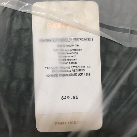 Fabletics High-Waisted Green Printed Biker Short - Picture 6 of 7